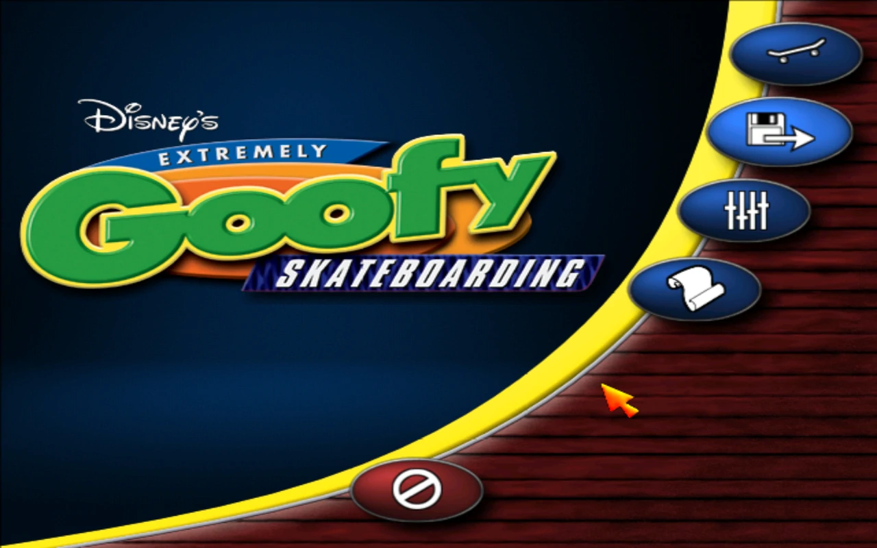 Screenshot of Disney's Extremely Goofy Skateboarding title screen